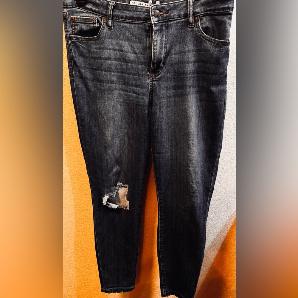 Distressed Black Women's Jeans